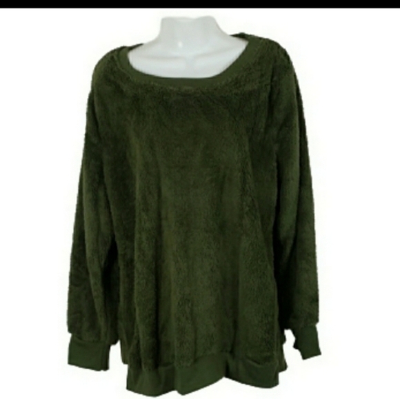 Hunter Green sherpa long sleeve fleece Sweatshirt xs - Picture 2 of 3